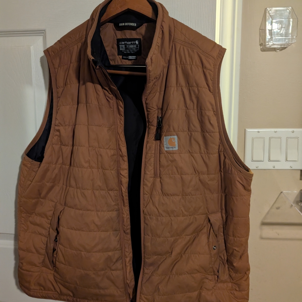 Carhartt Men's Brown Quilted Vest Rain Defender